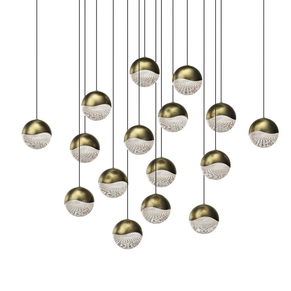 16-Light Square Large LED Pendant