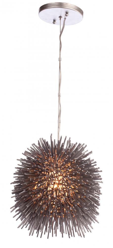 Urchin 1 Light Mini Pendant - Painted Chrome