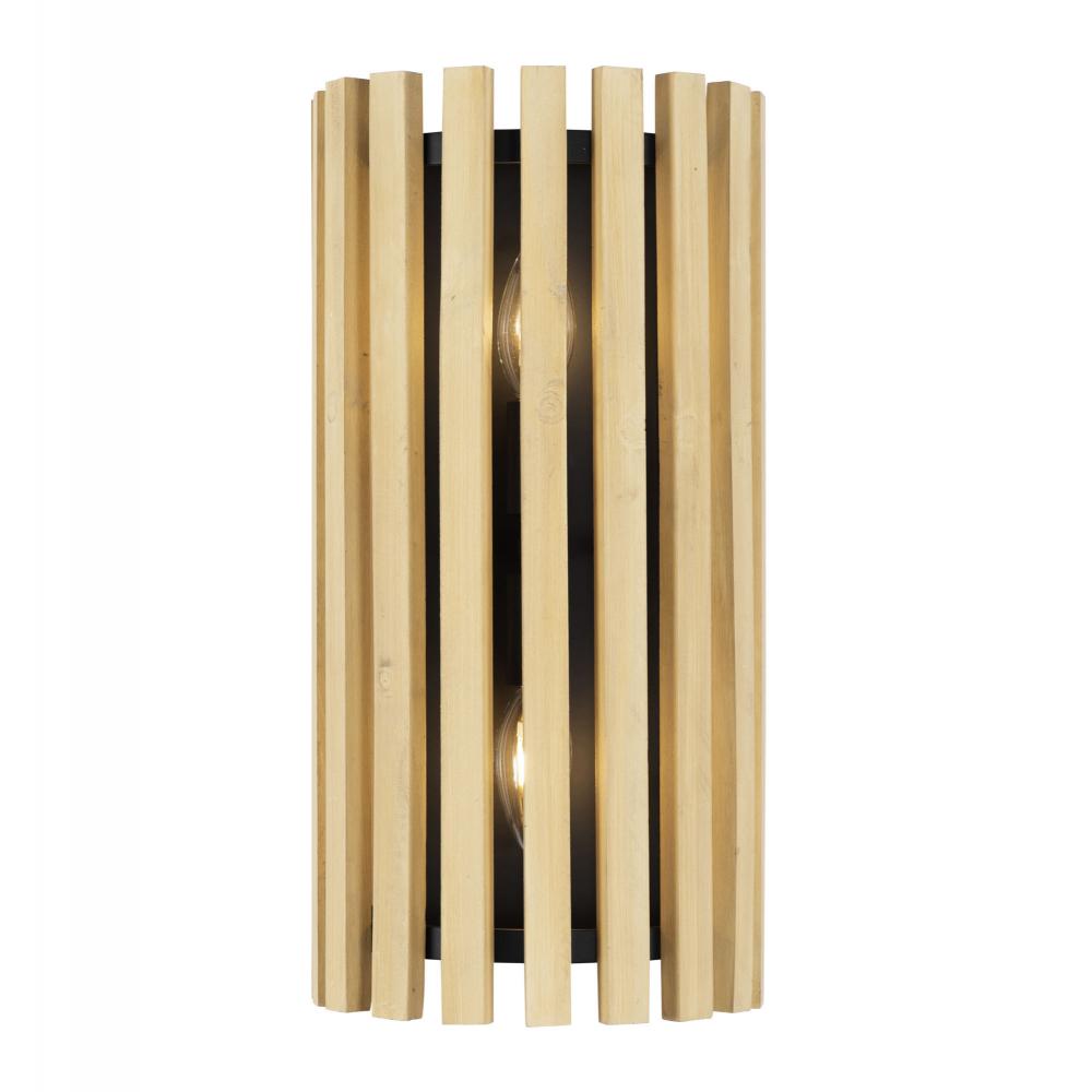 Suratto 2-Lt   Sconce - Matte Black/Honey Blonde