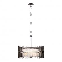 Varaluz 393P06MBFG - Park Row 6-Lt Pendant - Matte Black/French Gold