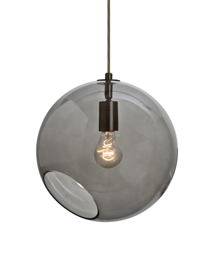 Besa, Maestro 12 Cord Pendant, Smoke, Bronze Finish, 1x60W Medium base