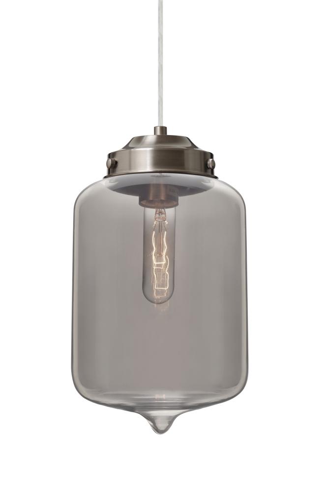 Besa Olin Pendant Satin Nickel Smoke 1x60W Medium Base T10