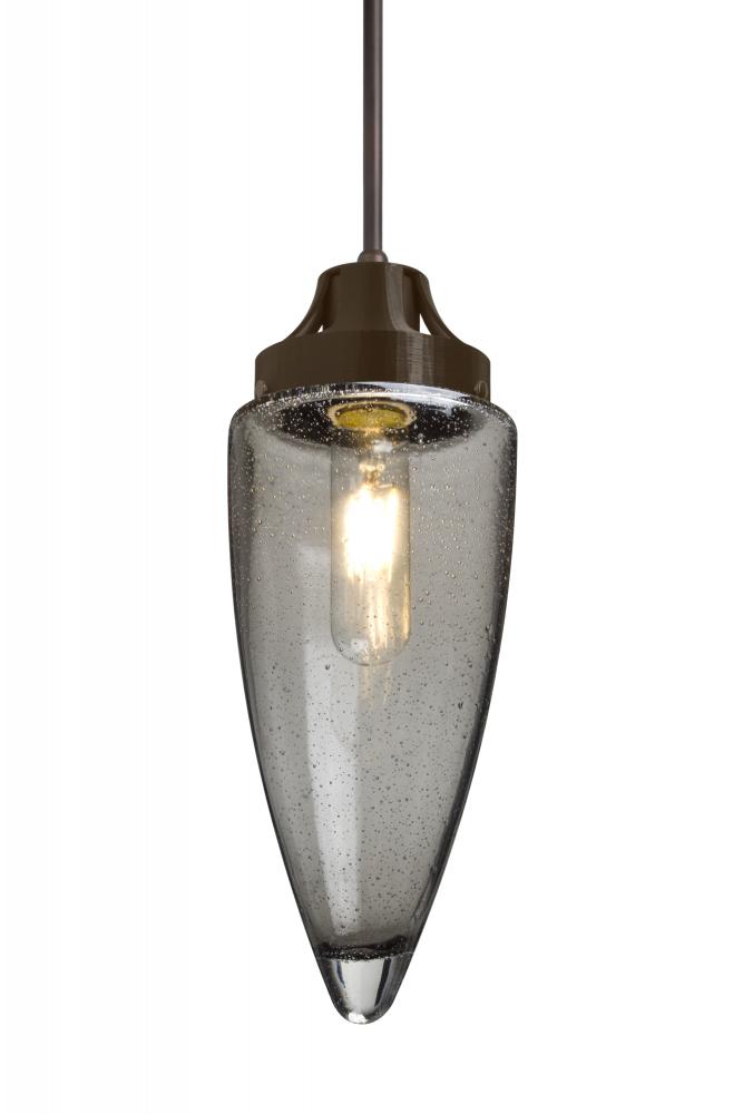 Besa, Sulu Cord Pendant, Smoke Bubble, Bronze Finish, 1x4W LED Filament