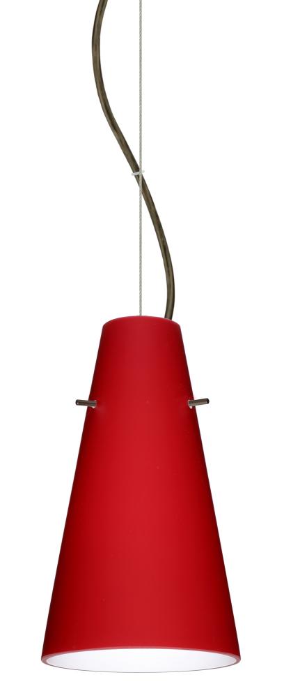 Besa Cierro Cable Pendant Ruby Matte Bronze 1x100W Medium Base