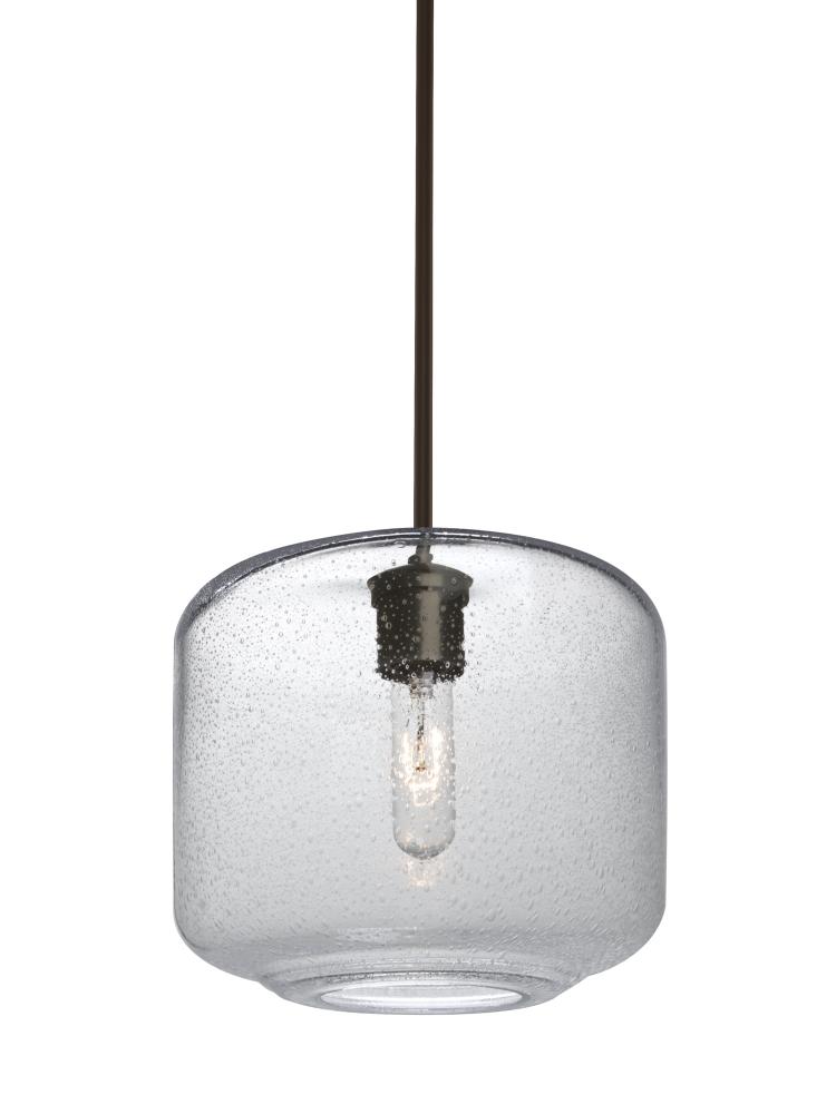 Besa Niles 10 Pendant, Clear Bubble, Bronze Finish, 1x60W Medium Base T10