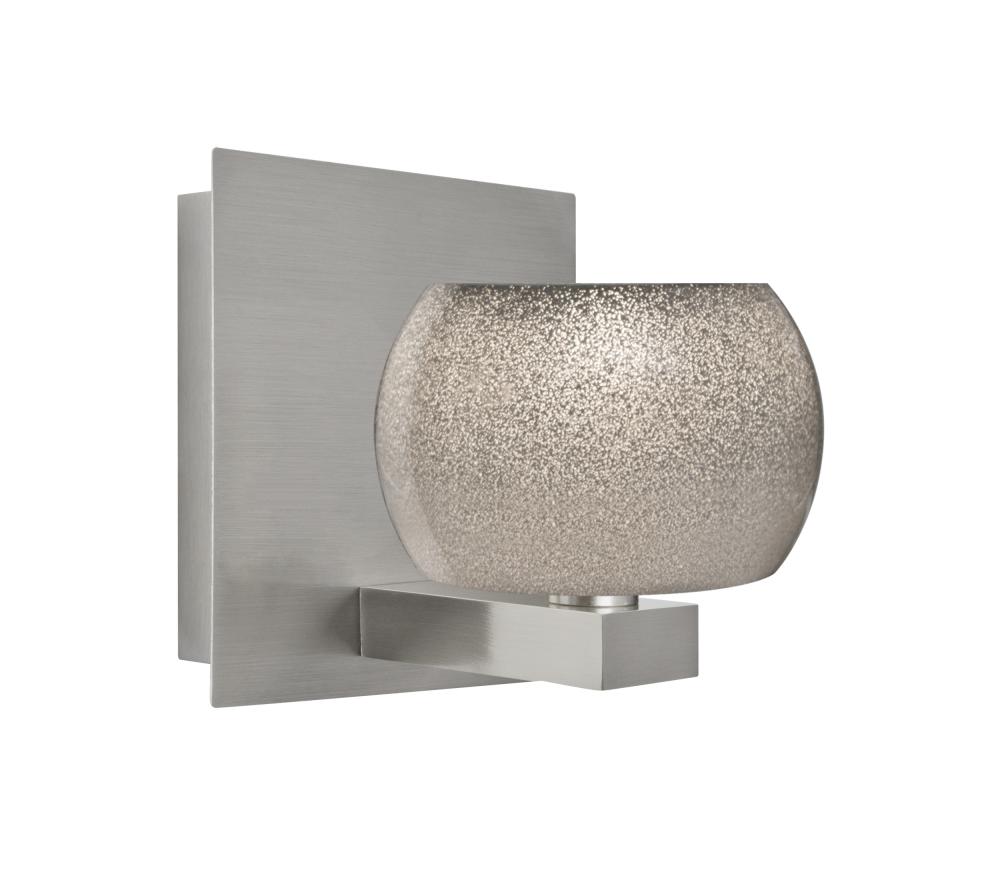 Besa, Keno Vanity, Smoke Sand, Satin Nickel Finish, 1x60W Halogen