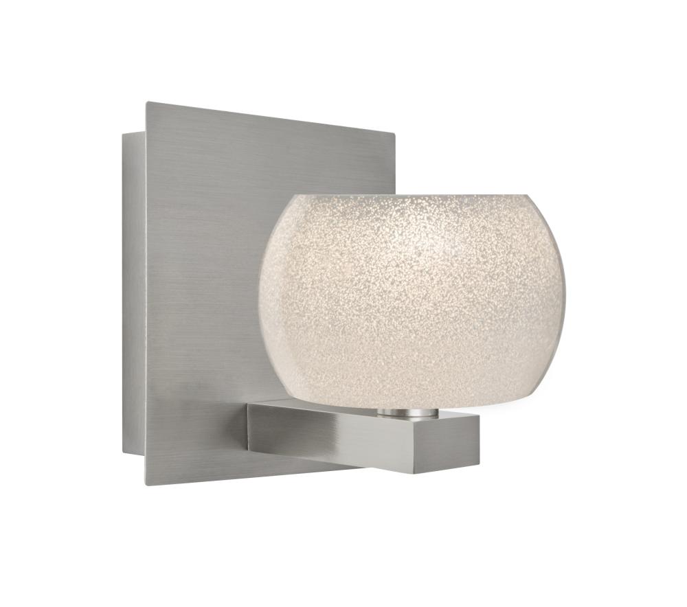 Besa, Keno Vanity, White Sand, Satin Nickel Finish, 1x60W Halogen