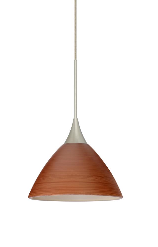 Besa Pendant Domi Satin Nickel Cherry 1x6W LED