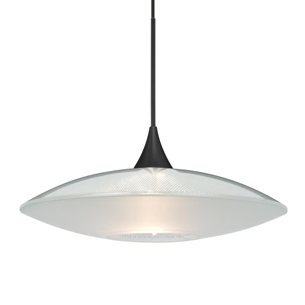 Besa Pendant Spazio, Black Finish, Clear/Frost 1x50W MAX GY6.35 Base