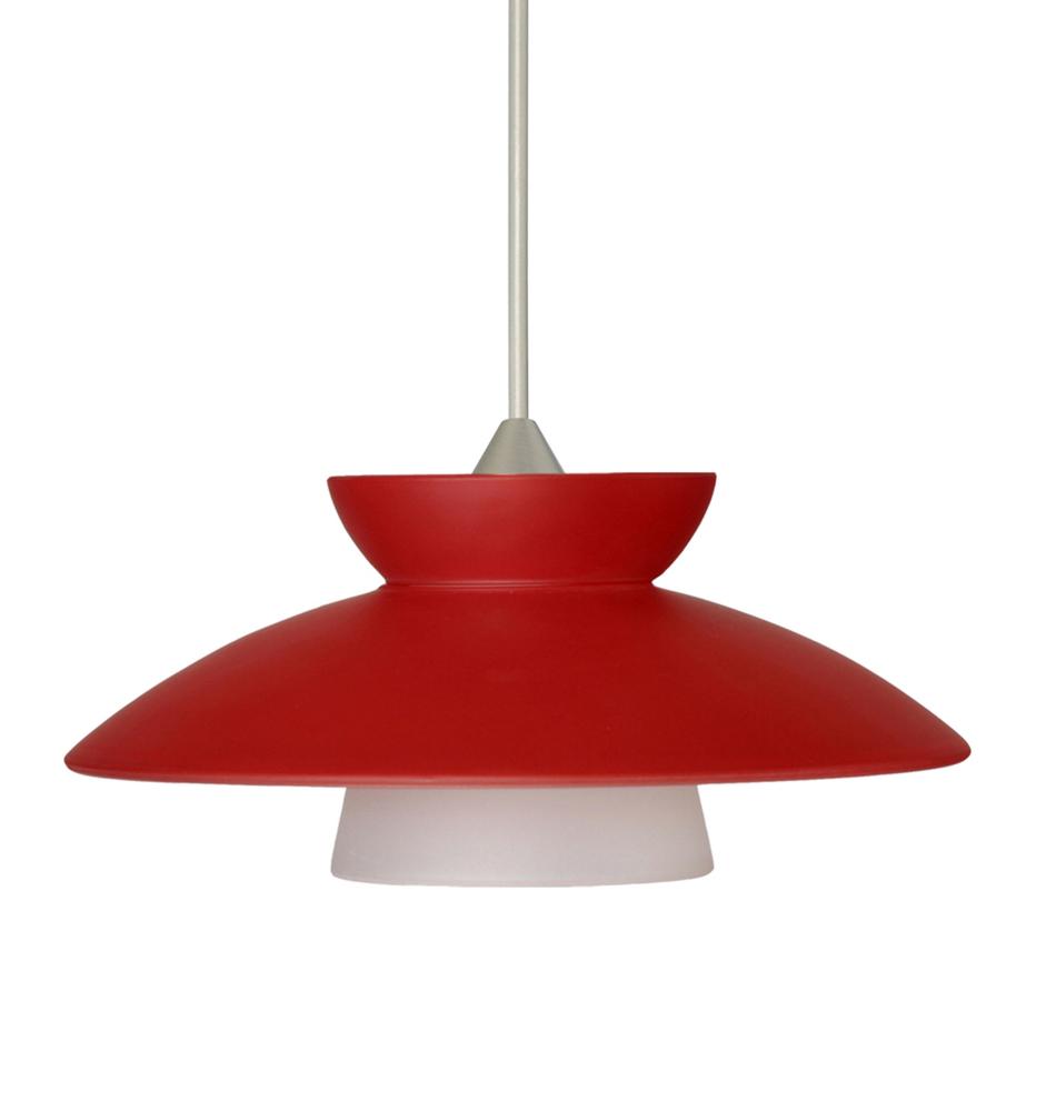 Besa Pendant Trilo 7 Satin Nickel Red Matte 1x50W Halogen