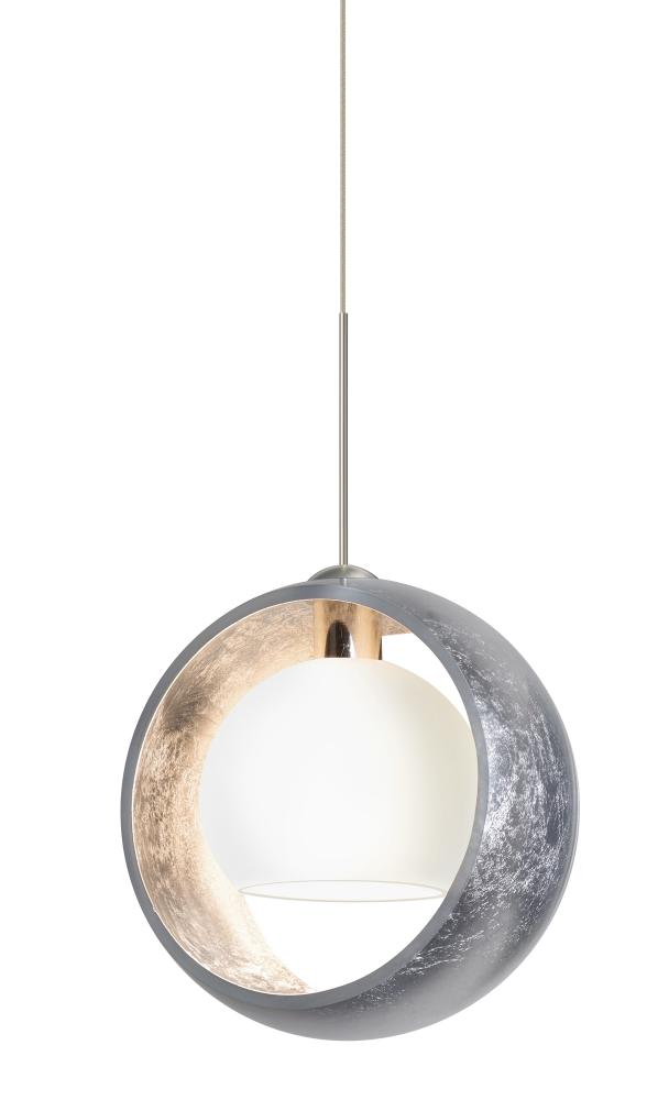 Besa Pendant Pogo Satin Nickel Silver/Inner Silver 1x5W LED