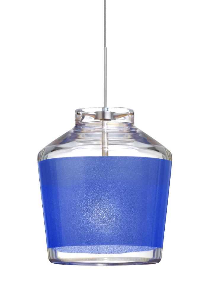 Besa Pendant Pica 6 Satin Nickel Blue Sand 1x50W Halogen