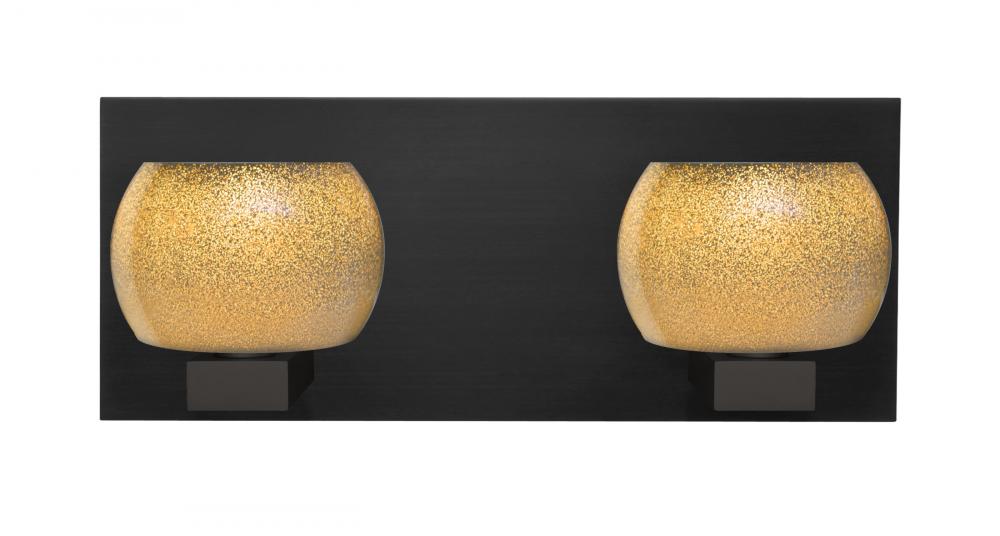 Besa, Keno Vanity, Gold Sand, Black Finish, 2x60W G9 Base