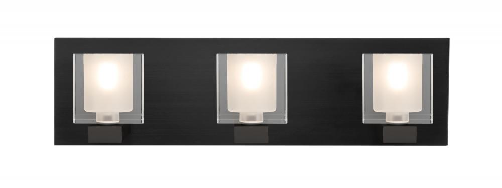 Besa, Bolo Vanity, Clear/Frost, Black Finish, 3x40W G9 Base