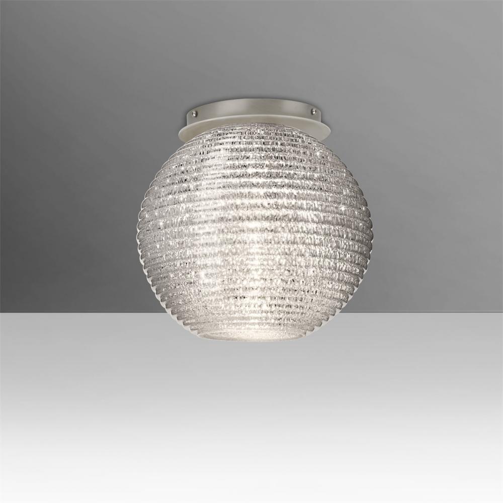 Besa Kristall 8 Ceiling, Glitter, Satin Nickel Finish, 1x60W E26 Base