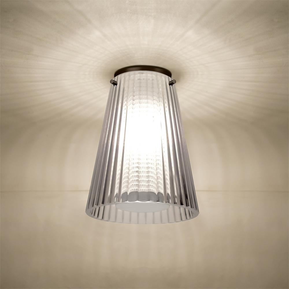 Dion Ceiling, Clear Shade, Bronze Finish, 1x60W E26 Base