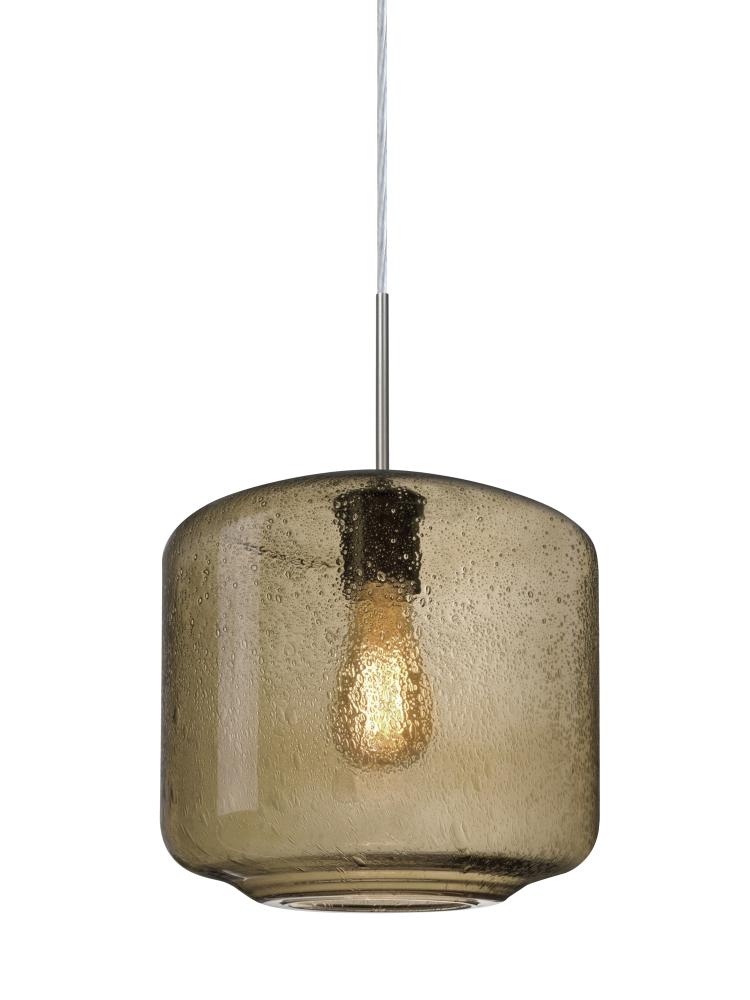 Besa Niles 10 Pendant For Multiport Canopy, Smoke Bubble, Satin Nickel Finish, 1x4W L