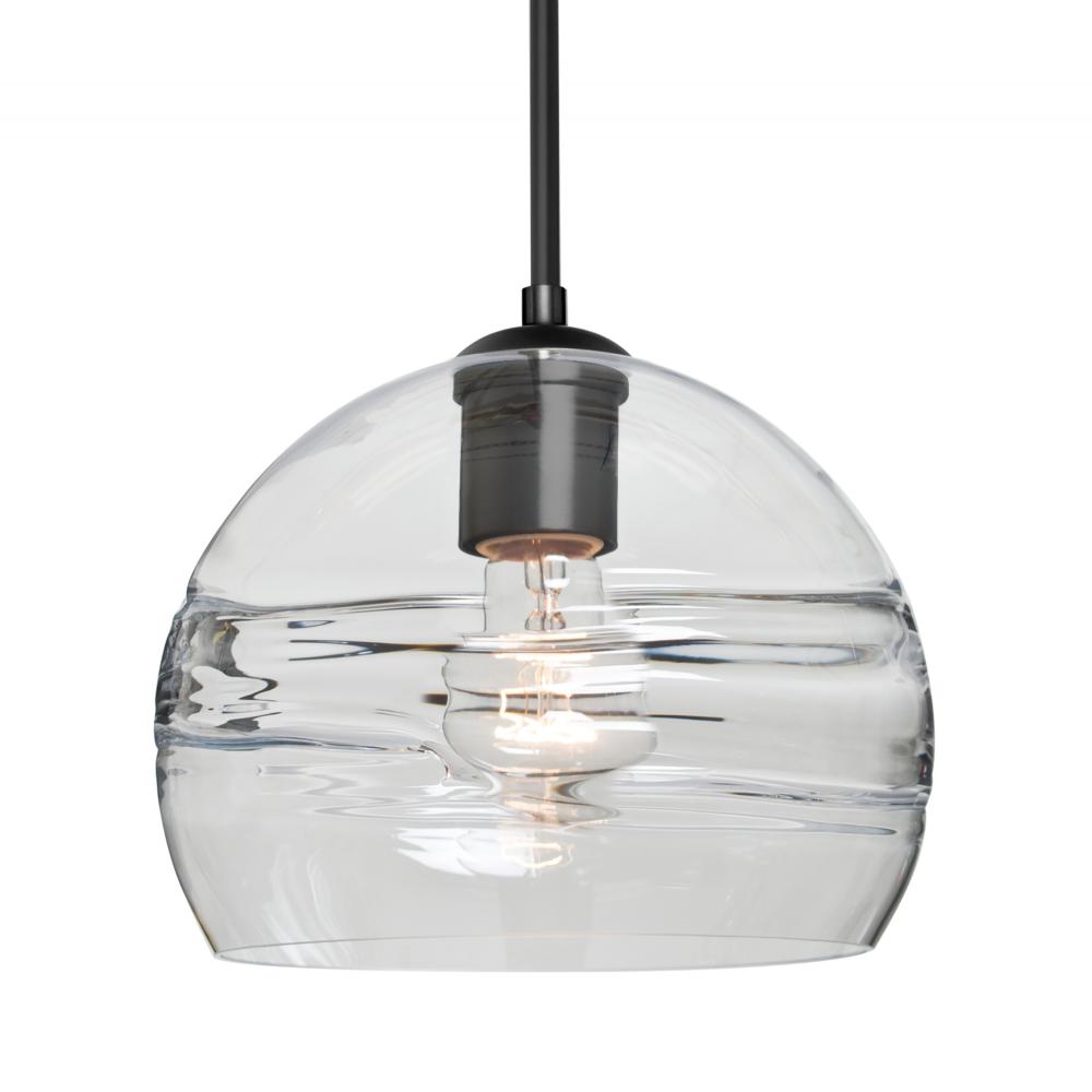 Besa Spirit 8 Pendant For Multiport Canopy, Clear, Black Finish, 1x60W MAX E26 Base