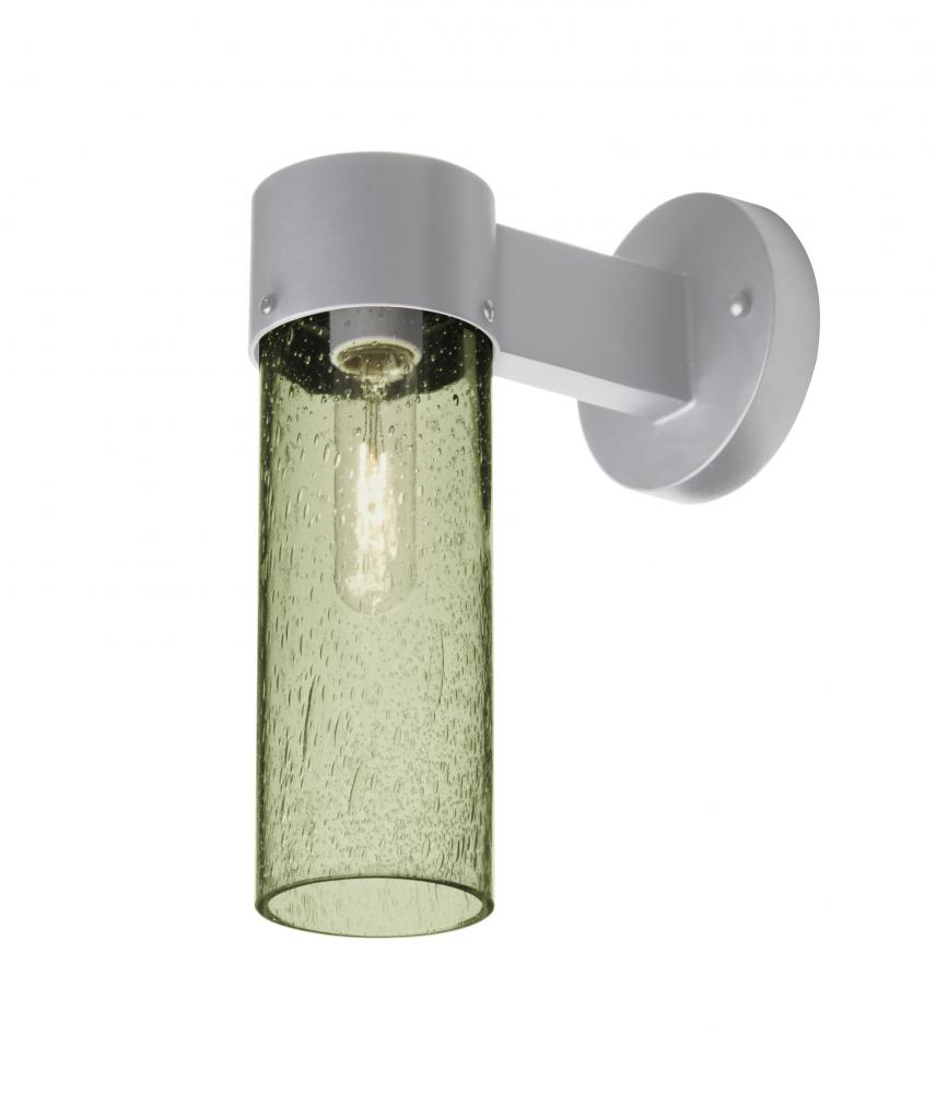 Besa, Juni 10 Outdoor Sconce, Moss Bubble, Silver Finish, 1x60W Medium Base