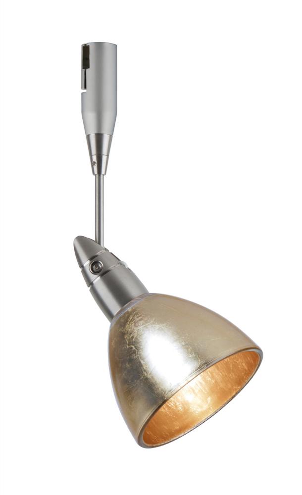 Besa Spotlight With 6" Stem Divi Satin Nickel Gold Foil 1x50W Bipin MR16