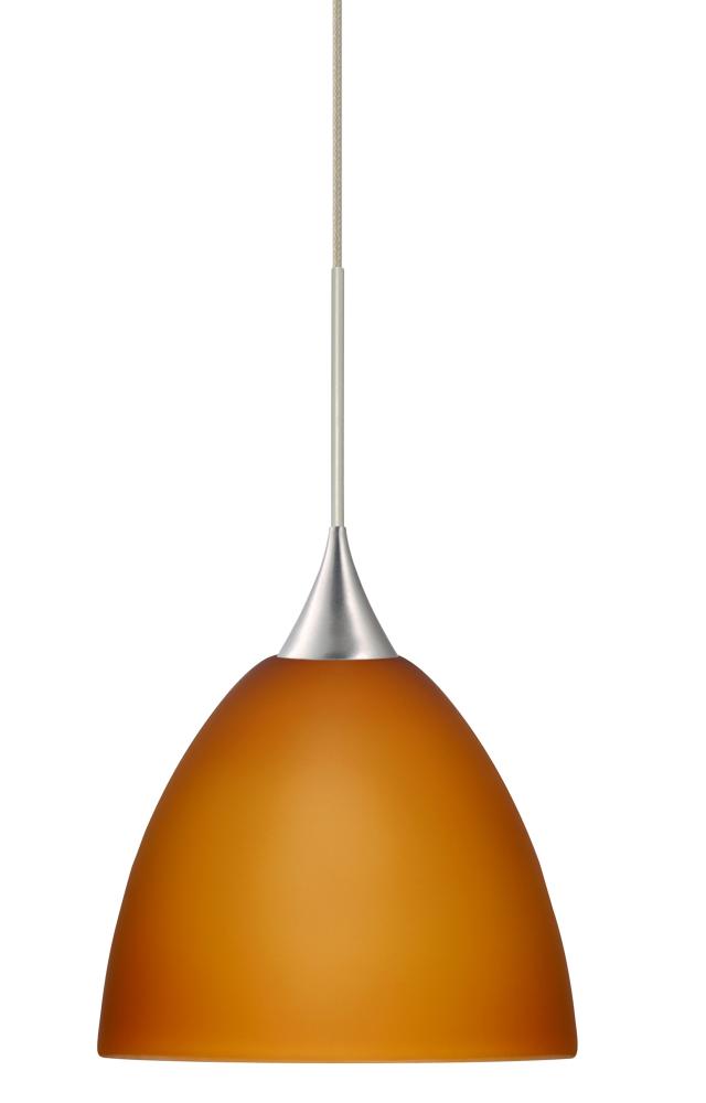 Besa Pendant Sasha Satin Nickel Amber Matte 1x50W GY6.35