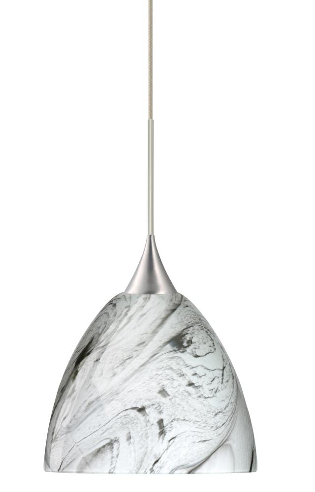 BESA PENDANT SASHA SATIN NICKEL MARBLE GRIGIO 1X6W LED