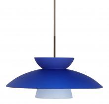 Besa Lighting 1JC-451323-LED-BR - Besa Trilo 15 Pendant Blue Matte Bronze 1x9W LED