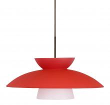 Besa Lighting 1JC-451331-LED-BR - Besa Trilo 15 Pendant Red Matte Bronze 1x9W LED