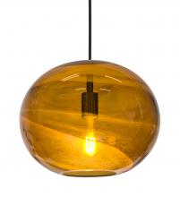 Besa Lighting 1JC-GENOAM-EDIL-BK - Besa, Geno Cord Pendant, Vapor Amber, Black Finish, 1x8W LED Filament