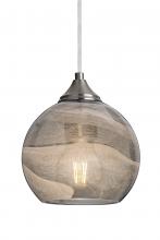 Besa Lighting 1JC-JILLYSM-EDIL-SN - Besa, Jilly Cord Pendant, Vapor Smoke, Satin Nickel Finish, 1x5W LED Filament