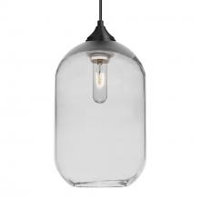 Besa Lighting 1JC-OMEGA12CL-BK - Besa, Omega 12 Cord Pendant, Clear, Black Finish, 1x60W Medium Base