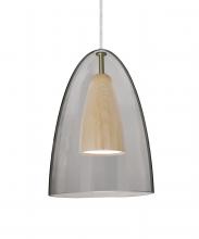 Besa Lighting 1JT-DANOSMNA-LED-SN - Besa, Dano Cord Pendant, Smoke/Natural, Satin Nickel Finish, 1x9W LED