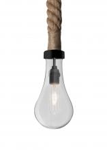 Besa Lighting 1JT-DASHCL-EDIL-BK - Besa Dash Rope Pendant, Clear, Black Finish, 1x5W LED Filament