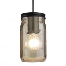 Besa Lighting 1JT-MILO4SM-EDIL-BK - Besa Pendant Milo 4 Black Smoke 1x5W LED Filament