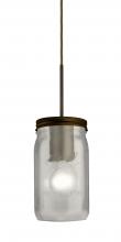 Besa Lighting 1JT-MILO4WF-BR - Besa Pendant Milo 4 Bronze White Frost 1x40W Medium Base A15