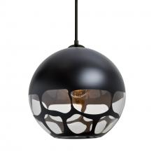 Besa Lighting 1JT-ROCKYBK-LED-BK - Besa, Rocky Cord Pendant, Black, Black Finish, 1x9W LED