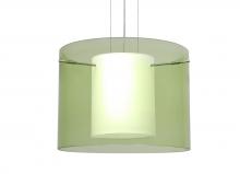 Besa Lighting 1KG-L00707-LED-SN - Besa Pahu 16 LED Pendant 1Kg Transparent Olive/Opal Satin Nickel 1x11W LED