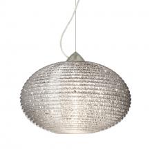 Besa Lighting 1KX-4912GL-SN-L - Besa Pape 10 Pendant 1Kx Glitter Satin Nickel 1x100W Medium Base, 15Ft. Cord