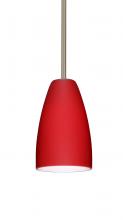 Besa Lighting 1TT-1511RM-LED-SN - Besa Riva 9 LED Pendant 1Tt Ruby Matte Satin Nickel 1x9W LED