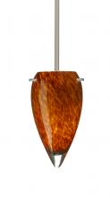 Besa Lighting 1TT-412518-SN - Besa Juli Stem Pendant Satin Nickel Amber Cloud 1x100W Medium Base