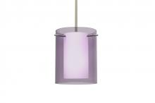 Besa Lighting 1TT-A00607-SN - Besa Stem Pendant Pahu 8 Satin Nickel Transparent Amethyst 1x100W Medium Base