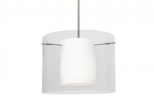 Besa Lighting 1TT-C00707-LED-SN - Besa Pahu 16 LED Pendant 1Tt Clear/Opal Satin Nickel 1x11W LED