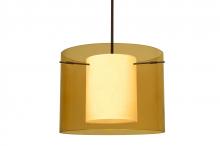 Besa Lighting 1TT-G00707-BR - Besa Stem Pendant Pahu 16 Bronze Transparent Armagnac/Opal 1x150W Medium Base A21