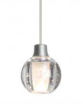 Besa Lighting 1XC-BOCA3BB-SN-L - Besa, Boca 3 Cord Pendant, Clear Bubble, Satin Nickel Finish, 1xMAX GY6.35 Base, 15Ft. Cord