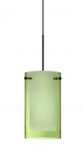 Besa Lighting 1XC-L44007-LED-BR - Besa Pendant Pahu 4 Bronze Transparent Olive/Opal 1x5W LED