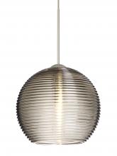 Besa Lighting 1XT-461502-LED-SN-L - Besa Pendant Kristall 6 Satin Nickel Smoke 1x5W LED, 15Ft. Cord