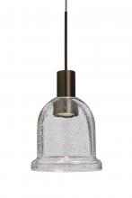 Besa Lighting 1XT-KIBACL-LED-BR - Besa, Kiba Cord Pendant, Clear Bubble, Bronze Finish, 1x3W LED