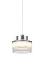 Besa Lighting 1XT-PIVOTCL-LED-SN - Besa, Pivot Cord Pendant, Opal Glossy/Clear, Satin Nickel Finish, 1x3W LED