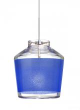 Besa Lighting 1XP-PIC6BL-SN - Besa Pendant Pica 6 Satin Nickel Blue Sand 1x50W Halogen