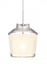 Besa Lighting 1XP-PIC6WH-SN - Besa Pendant Pica 6 Satin Nickel White Sand 1x50W Halogen